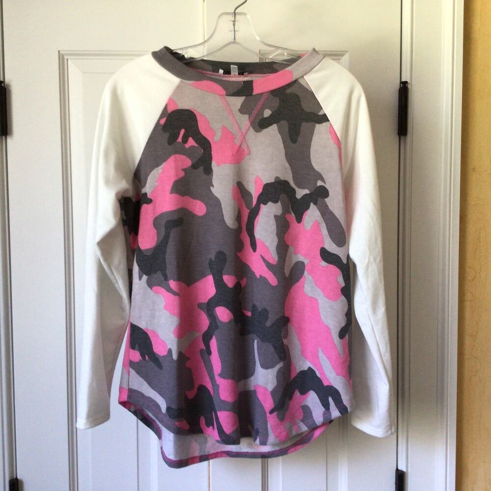 White Birch Pink/Gray Camo Tee Shirt Sz S